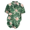 thumbnail image 4 of Men Hawaiian Shirt Short Sleeves Printed Button Down Shirts Summer Beach Mens Shirts Clearance 10-Dark Green M, 4 of 5
