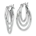 thumbnail image 2 of FB Jewels 14k White Gold Triple Hoop Earrings, 2 of 3