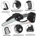 thumbnail image 3 of 6-Inch Mini Cordless Chainsaw with 2Pcs Batteries, Electric Handheld Small Chainsaw, Brushless Power Chain Saws with Safety Switch,  for Wood Cutting Tree Branch Trimming, Black, 3 of 10