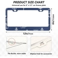 thumbnail image 3 of GZHJMY Blue Anchor License Plate Frames 2pcs, Waterproof Aluminum Alloy Front Rear Tag Car License Plate Cover with Screw Cap Set for US Vehicles, 12 x 6 Inch, 3 of 7