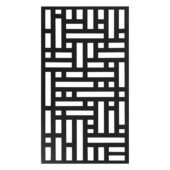 Metal Outdoor Privacy Screen Panel Decorative Patio Piercing Yard Fence Black