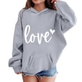 thumbnail image 2 of EnJoCho Teen Girls Hoodies Oversized Pullover Sweatshirt Graphic Printed Top Pocket Detail Casual Streetwear Loung𝖾wear Fall Winter Clothes Sweater Jacket Alternative Apparel, 2 of 5