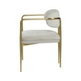 thumbnail image 5 of Set of 4 Chenille & Gold Arm Chair, Upholstered Dining Chairs, High Back Kitchen Chairs for Kitchen Living Room (Beige), 5 of 9