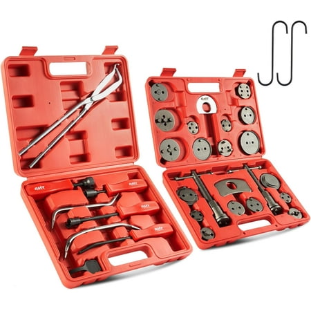 

32pc Dual Brake Tools 2 in 1 Caliper Compression Tool and Drum Brake Tool Kit Brake Caliper Tool Kit and Drum Brake Tool with Brake Spring Tool Compressor Pliers Installer Remover