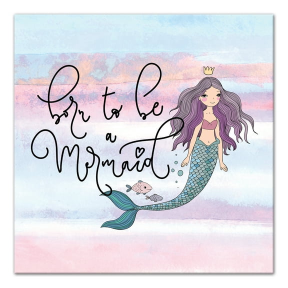Creative Products Born To Be A Mermaid  20x20 Canvas Wall Art