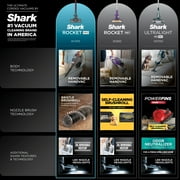 Shark Rocket Pro Corded Stick Vacuum, Carpet and Hardfloors, Pet Friendly, XL Cup, Removable Handheld, HV370 Comet Red