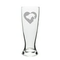 thumbnail image 1 of Cat Dog Heart Deep Etched University Beer Pilsner Glass, 1 of 1
