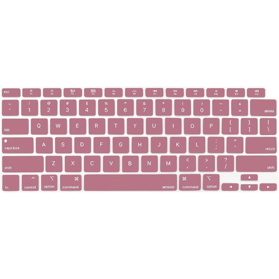 Keyboard Cover Compatible with MacBook Air 13 inch 2022 2021 2020 Release A2337 M1 A2179 Retina Display with Touch ID Backlit Magic Keyboard, Waterproof Protective Silicone Skin, Tea Petal Pink