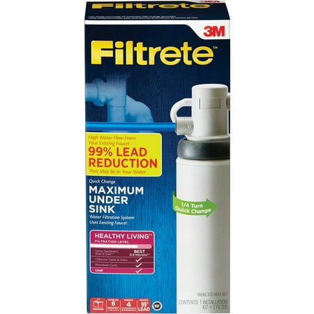 Filtrete Maximum Under-Sink Water Filtration System, (Best Ionized Water System)