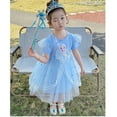 thumbnail image 5 of Little Girls Elsa Princess Dress Summer Short Sleeve Costume Cosplay Dress up, 5 of 5