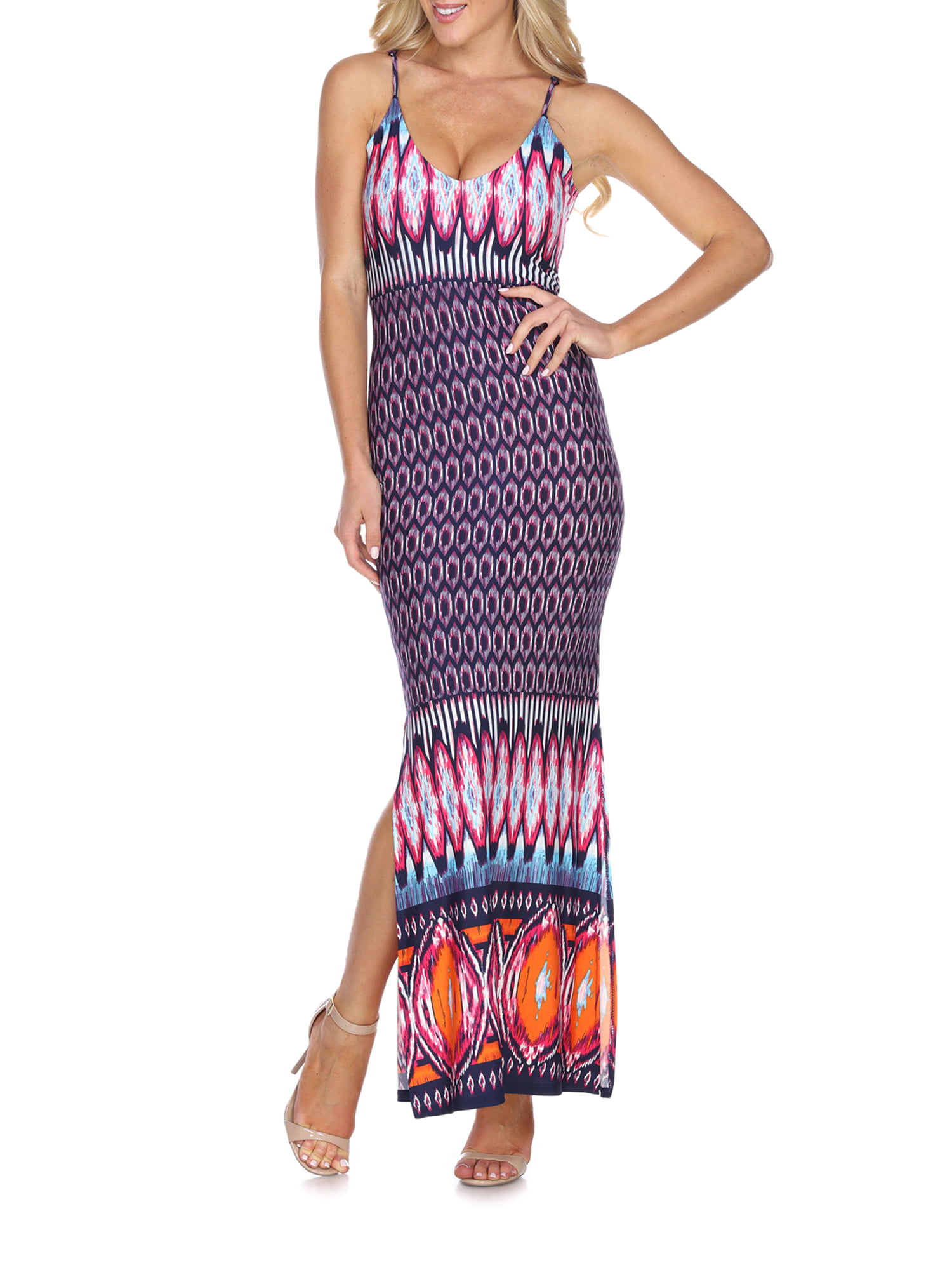 White Mark - Women's Aztec Printed Nila Maxi Dress - Walmart.com ...