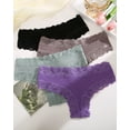 thumbnail image 6 of IF YOU Womens Cotton Underwear Lace Brazilian Panties Soft Breathable Cotton Bikini for Ladies 6 Pack, 6 of 6