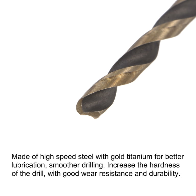 Uxcell 6542 High Speed Steel Straight Shank Twist Jobber Drill Bit Fully Ground Black Oxide Bits 5 6mm Diameter 93mm Total