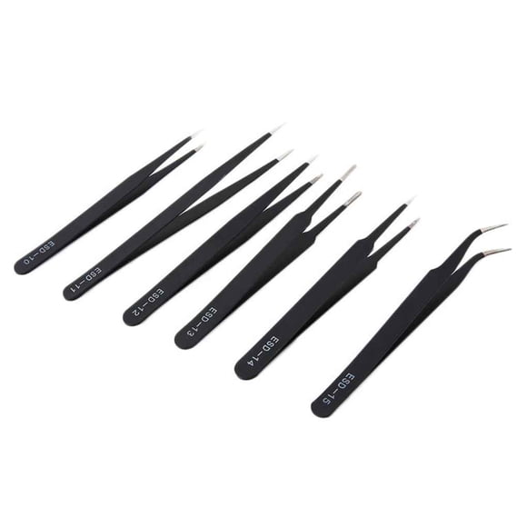 Maytalsory 6 Pieces Anti-static Tweezers Stainless Steel Eyebrow Nipper DIY Crafting Scrapbooking Phone Repair Maintenance 1 1Set