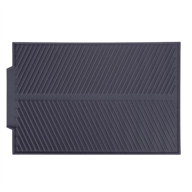 Aigend Tapis Vaisselle - Tapis de Drainage en Silicone rectangulaire Tapis de séchage de la Vaisselle Plateau antidérapant résistant à la Chaleur (Gris)