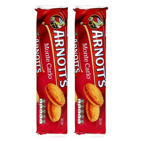 Arnotts® Monte Carlo Jam & Cream Biscuits (2 Pack Deal x 250g) Experience the delicious...