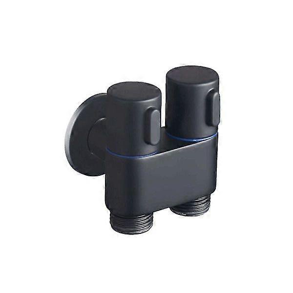 Wall Mounted Faucet 1 In 2 Out Diverter Angle Valve Dual Control Bathroom Faucet for Self Cleaning (Black)