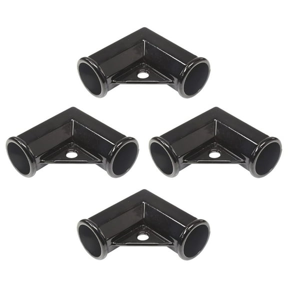 1 3/8" x 1 3/8" Black Chain Fence Gate Corner | Black Aluminum Gate Corner | Gate Elbow | Pack of 4