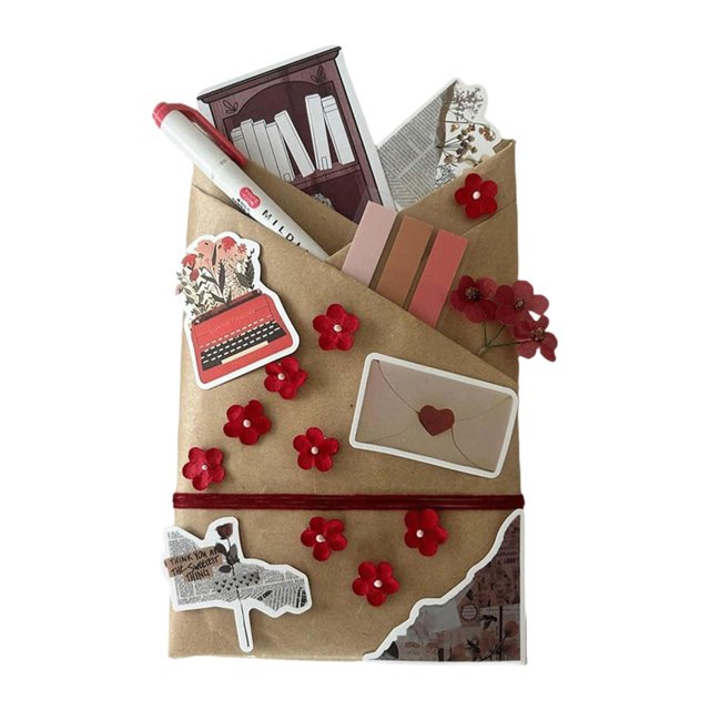 Fecha con un libro Book Decoración Portable Suministros de álbumes de recortes Pegatizas de libros para amigos de la fiesta Lectura Amantes Rojo