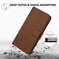 thumbnail image 5 of ELEHOLD Wallet Case for Samsung Galaxy S25, Shockproof Leather Stand Case with Magnetic Clasp & Hand Strap,Brown, 5 of 6