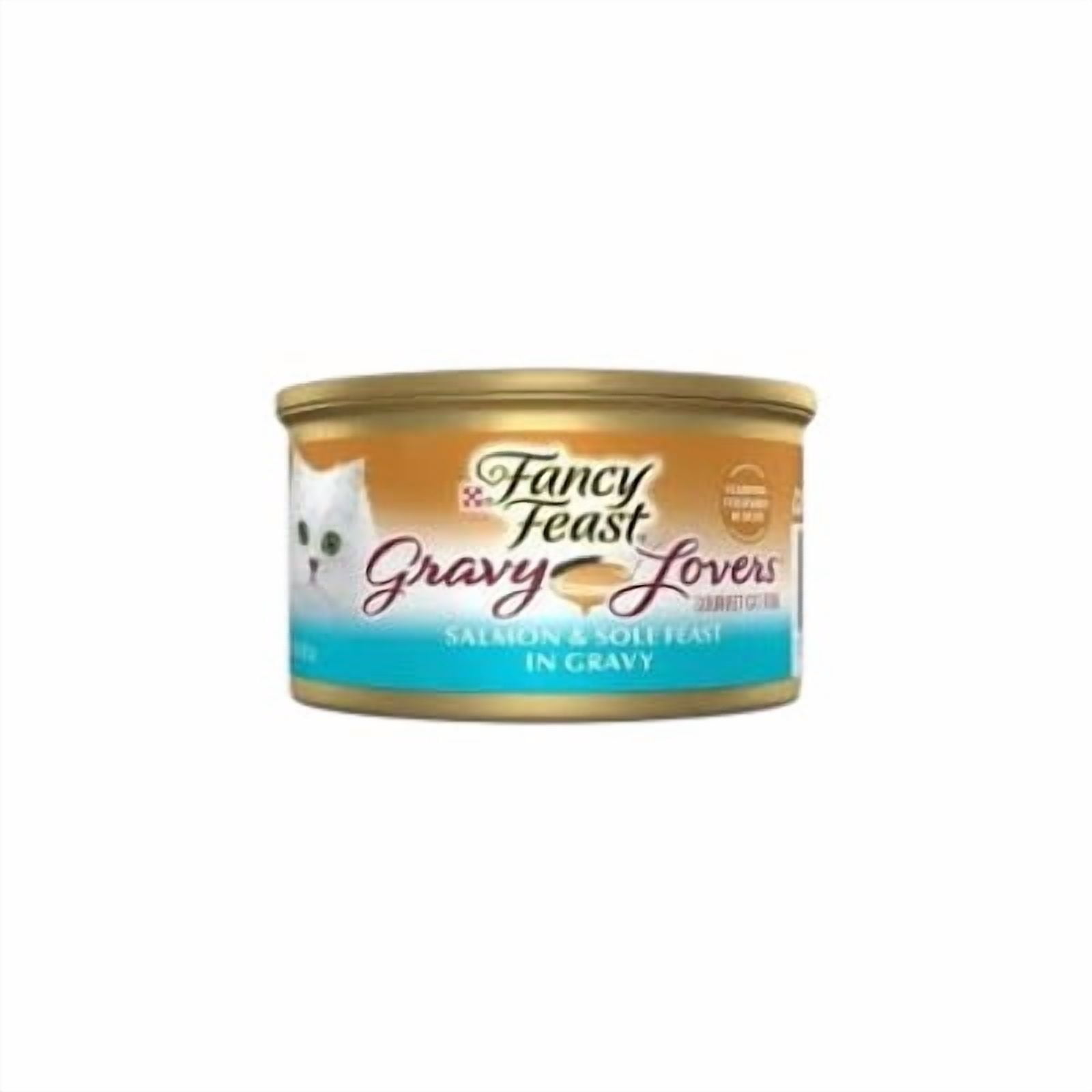 (2 pack) Fancy Feast Cat Food Variety Pack 4 Pack, 3 oz Cans, Gravy Lovers & Delights Grilled Recipes, Gourmet Wet Cat Food Assortment