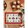 thumbnail image 5 of Christmas Elk Placemats Set of 4, Red Winter Snowflake Xmas Tree Placemats for Dining Table, Place Mats for Kitchen Tabletop, Waterproof Wipeable Dining Table Mats Set, 5 of 9
