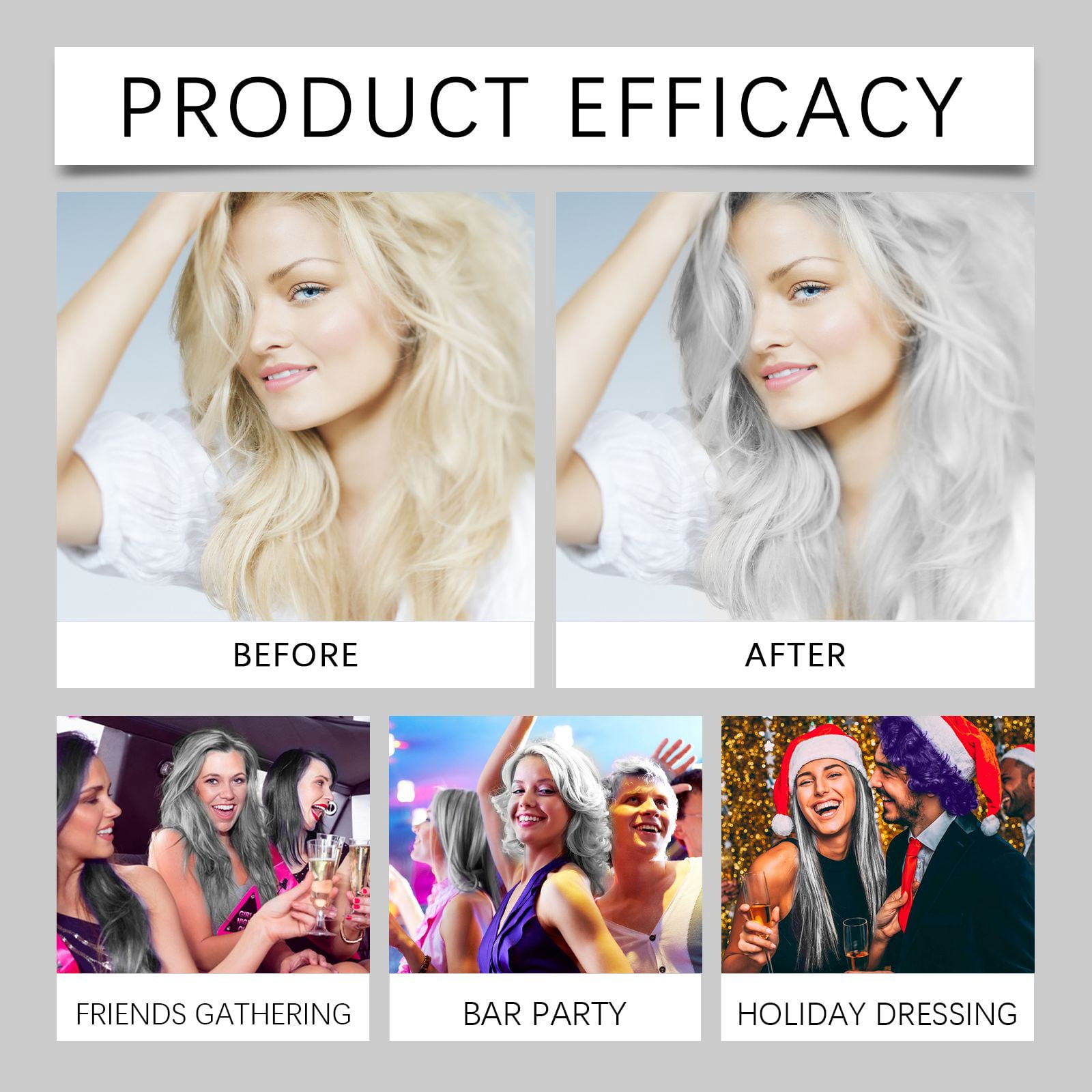Alvantor Silver Hair Color Dye Moisturizing Demi Permanent Color for Gray Coverage Long-Lasting Nourishing, 3.53oz