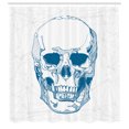 thumbnail image 3 of Ambesonne Skull Shower Curtain, Skull Science Elements, 69"Wx70"L, Blue White, 3 of 5