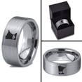 thumbnail image 4 of Tungsten Minnesota North Star State Heart Band Ring 8mm Men Women Comfort Fit Gray Flat Cut Brushed Polished, 4 of 4