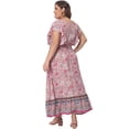 thumbnail image 4 of DARING DIVA Women's Plus Size Floral Ruffle Sleeve Beach Boho Maxi Dress 4X Pink, 4 of 6