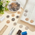 thumbnail image 5 of 30 Pcs 3 Colors Sew-On Snap Press Button 1 inch Hollow Alloy Snap Buttons Flower Vintage Metal Sewing Snaps for Clothing Jeans Jacket Sweater DIY Craft Projects for DIY, 5 of 6