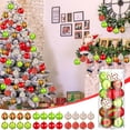 thumbnail image 1 of Xihbxyly 24 Adornos Navideños, Bolas de Plástico Irrompibles, Bastones de Caramelo con Remolinos Brillantes, Adornos para Árbol de Navidad En Rojo, Verde y Blanco, Decoración para Fiestas, Tamaño de, 1 of 7