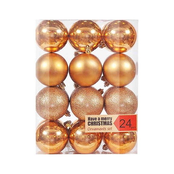 Opehuo 24pcs Christmas Tree Decorations Christmas Balls, Shatterproof Plastic Balls Xmas Decorative Hanging Ornaments,Xmas Decorative Hanging Ornaments Christmas Tree Decoration (1.2",Bronze)