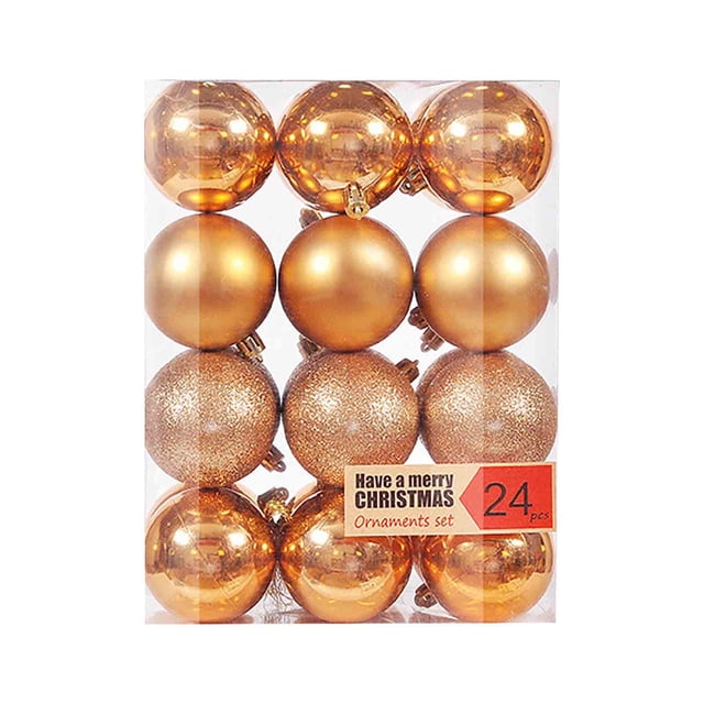 Dvkptbk Christmas Balls Christmas Tree Decorations Hanging Decorations Christmas Plastic Balls Electroplating Decoration Hanging Decoration Set 24Pcs 3cm/1.18" Christmas Decorations