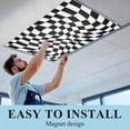 thumbnail image 5 of 1 Pack Black White Grid Fluorescent Light Covers for Ceiling Lights Deformed Color Block Geometric Abstract Magnetic Ceiling Light Covers Overhead Light Filters for Office Classroom Home, 5 of 9