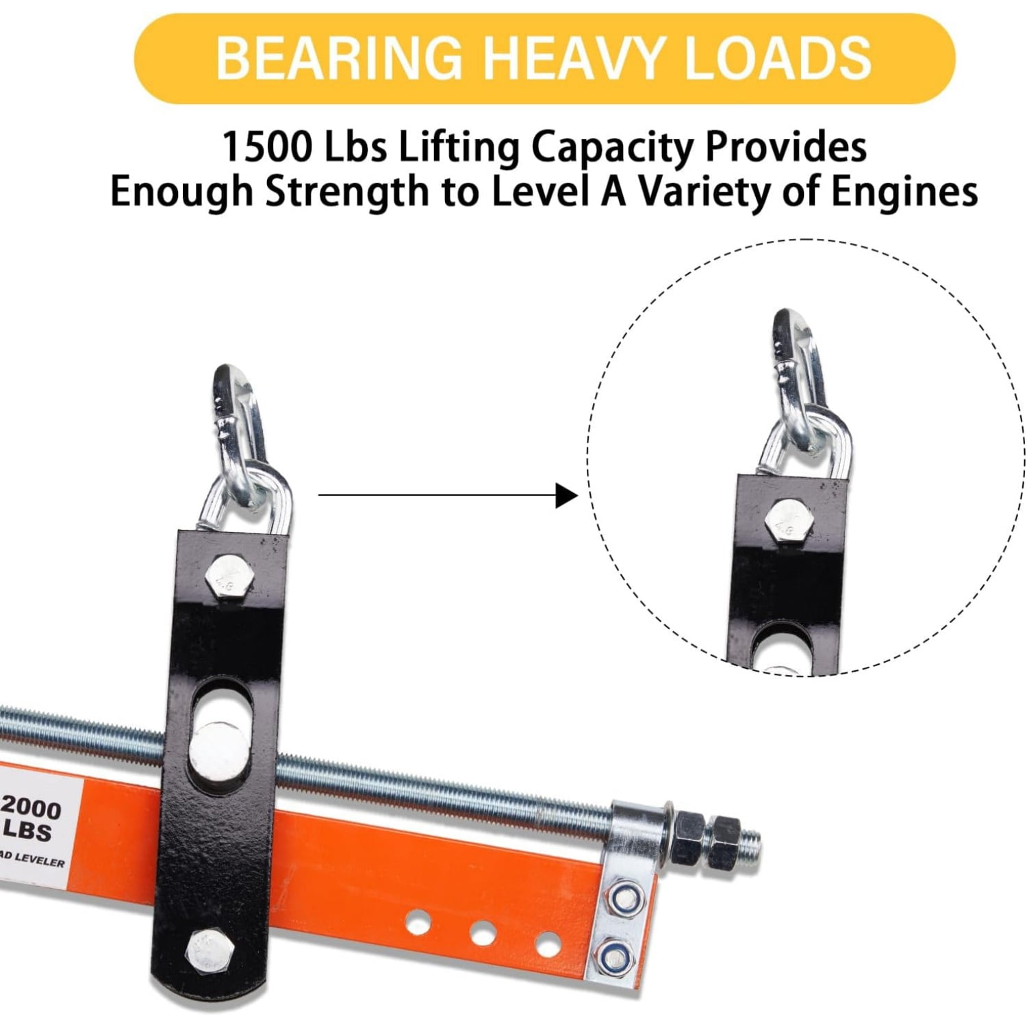 Ktaxon 1-Ton Steel Engine Hoist Leveler, 3-Position Chain, Adjustable Handle