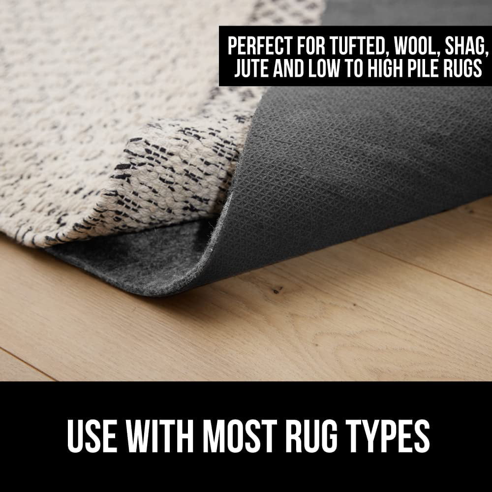 Non Slip Rug Pad Rug Gripper - 5x7 Feet 1/4” Extra Thick Felt Under Rug for  Area Rugs and Hardwood Floors,Super Cushioned Non Skid Carpet Padding