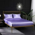 thumbnail image 3 of Ensemble de Lit Double satin Linge de Lit Violet Violet Soie Luxe Confortable, 3 of 5