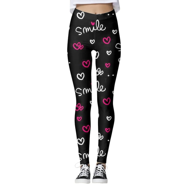 Gibobby Leggings afelpados de invierno para mujer Pantalones con estampado de amor personalizados para mujer, mallas personalizadas para mallas para correr(K,G)