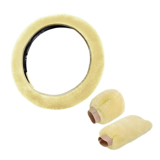Soft Plush Steering Wheel Cover Winter Fluffy Car Interior Accessory