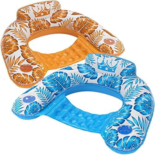 Inflatable Pool Float Chair 2 Pack Floating Pool Chair Lounge Floats