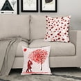 thumbnail image 4 of Valentine‘s Day Pillow Covers 18x18 Inch Pink Love Heart Decorative Outdoor Throw Pillow Covers Cotton Linen Red Tree Valentines Pillowcase Square Cushion Cover for Couch Sofa Bedroom (Pack of 2), 4 of 6