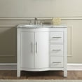 thumbnail image 2 of Silkroad Exclusive V0290WW36L 36 in. Carrara White Marble Top Single Sink Bathroom Vanity, 2 of 5