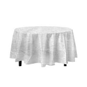Round White Table Cover | White Lace Table Cover - 84in. Round - 1 Piece (fdp93137)