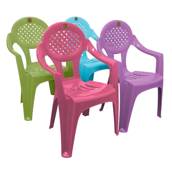 4 Sillas Infantil Preescolar Tejidas Ardilla De Plástico Multicolor
