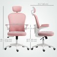 thumbnail image 3 of Vinsetto Mesh Office Chair with 4D Lumbar Support, Adjust Headrest, Pink, 3 of 10