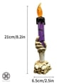 thumbnail image 2 of Luxtrada Halloween Skull Candle Holder Light Skeleton Ghost Hand Flameless Candle Lamp Party Bar Decoration Lamp (Purple), 2 of 10