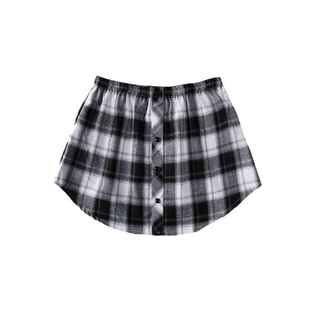 Falda interior de mujer Falda para suéter Sudadera con capucha Agujero Falda Cubierta Glúteos Falda corta en el dobladillo XBTCLXEBCO Blanco negro, Extra Grande