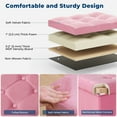 thumbnail image 4 of Lusimo Velvet Ottoman Foot Rest with Storage 12 x 16 x 12 Inches Small Footstool with 331 lb Capacity Folding Storage Bench for Living Room, Bedroom, Entryway, Pink, 4 of 10