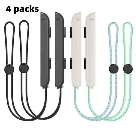 4-Pack White & Black for Nintendo Switch Wrist Strap Controllers, New